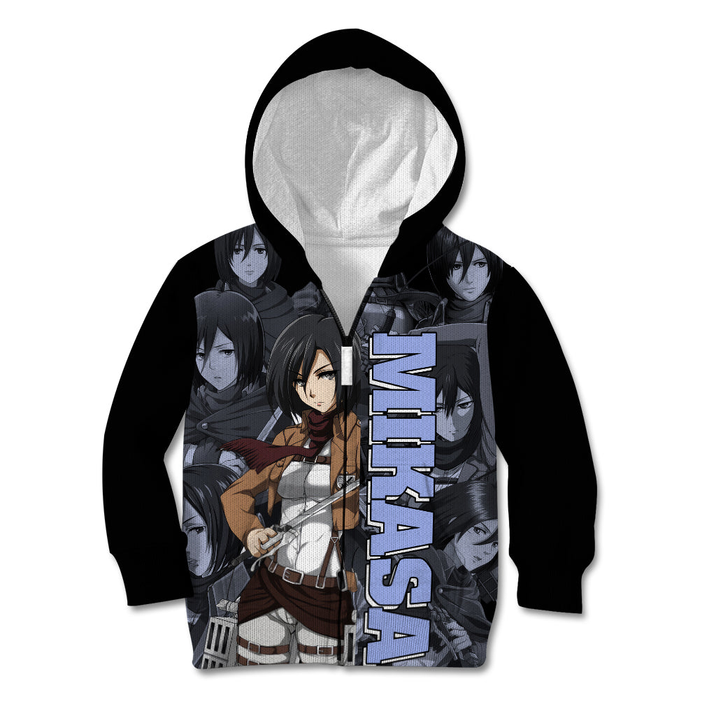Mikasa Ackerman - Attack On Tittan Kid Hoodie Anime Mix Manga Style