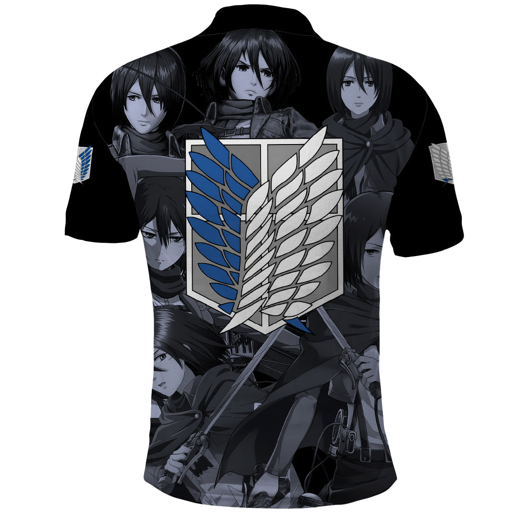 Mikasa Ackerman - Attack On Tittan Polo Shirt Anime Mix Manga Style