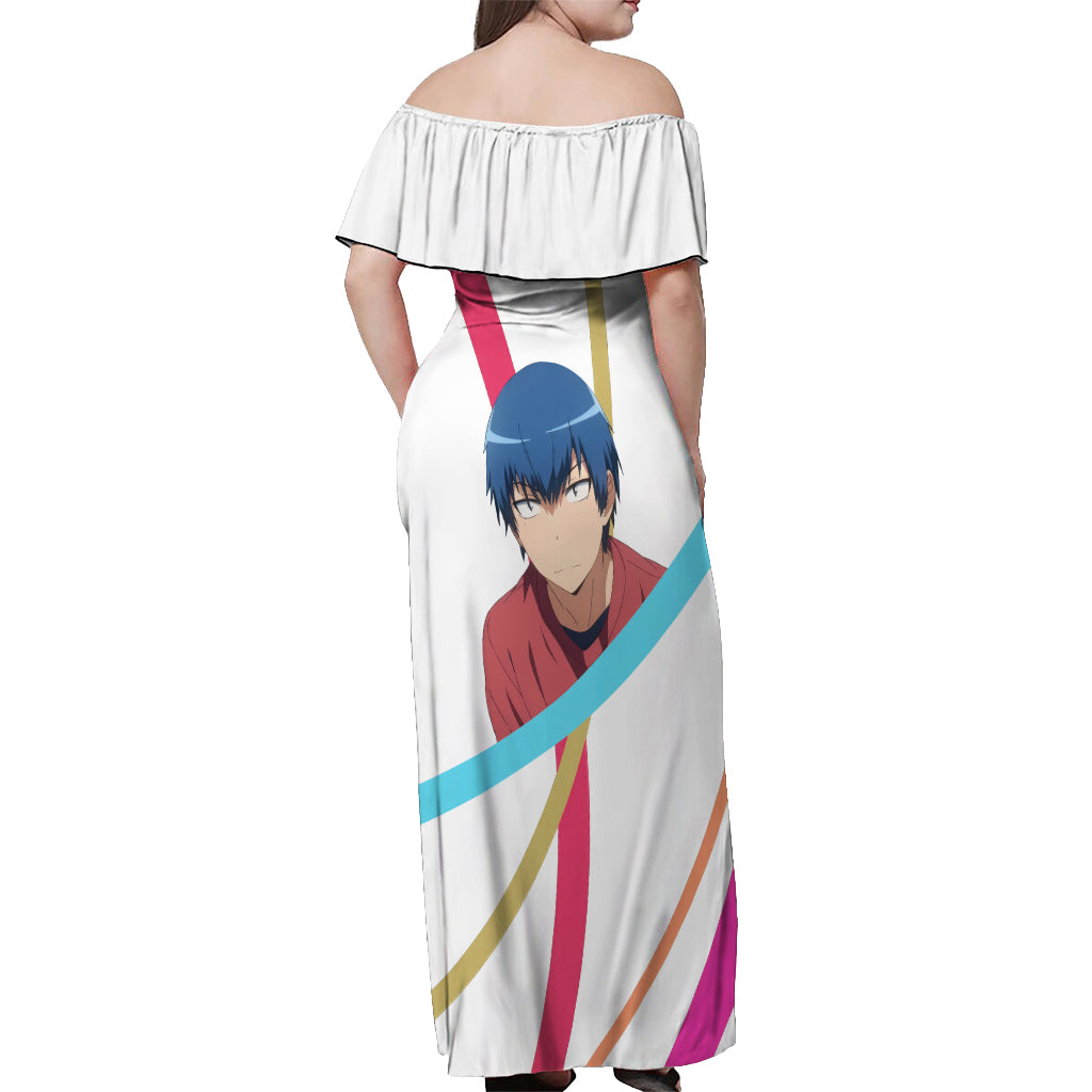 Takasu Ryuuji Off Shoulder Maxi Dress Toradora Anime Style