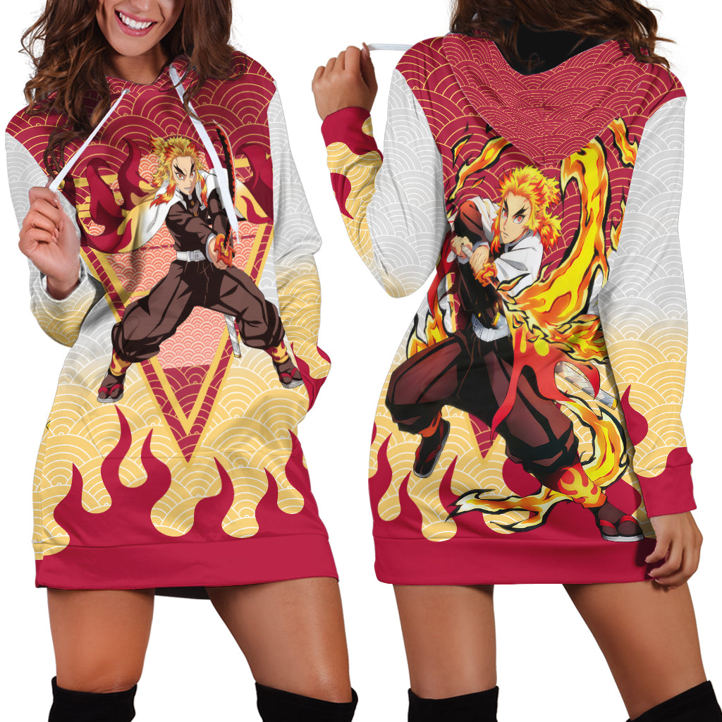 Rengoku Kyoujurou-Demon Slayer Hoodie Dress Anime Mix Japan Pattern Style