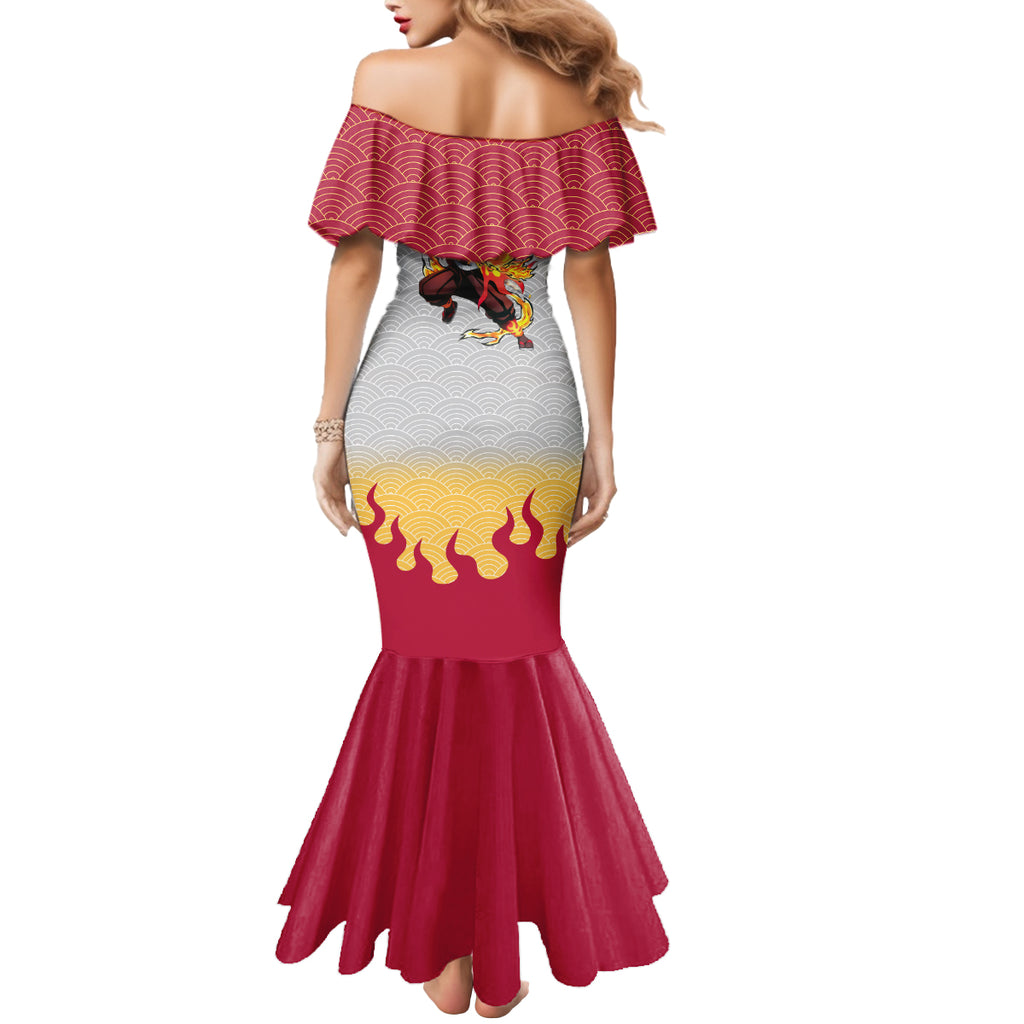 Rengoku Kyoujurou-Demon Slayer Mermaid Dress Anime Mix Japan Pattern Style