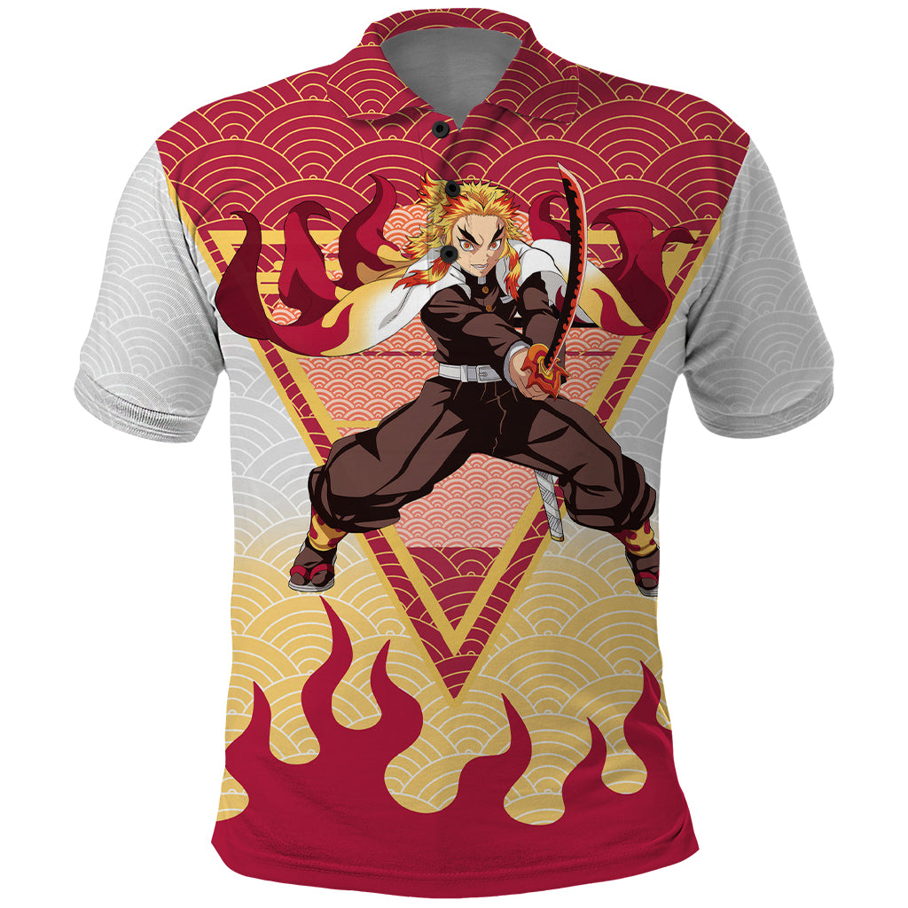 Rengoku Kyoujurou-Demon Slayer Polo Shirt Anime Mix Japan Pattern Style