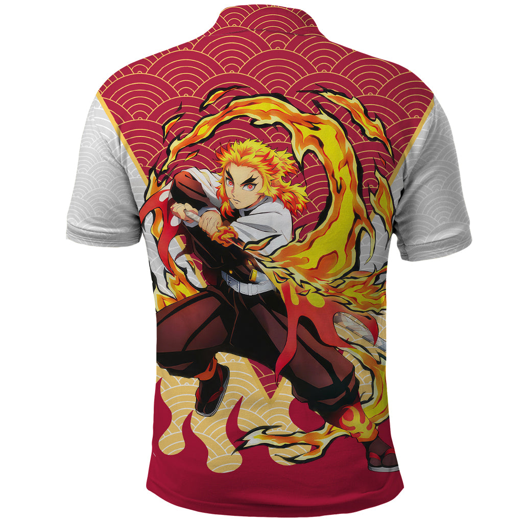 Rengoku Kyoujurou-Demon Slayer Polo Shirt Anime Mix Japan Pattern Style