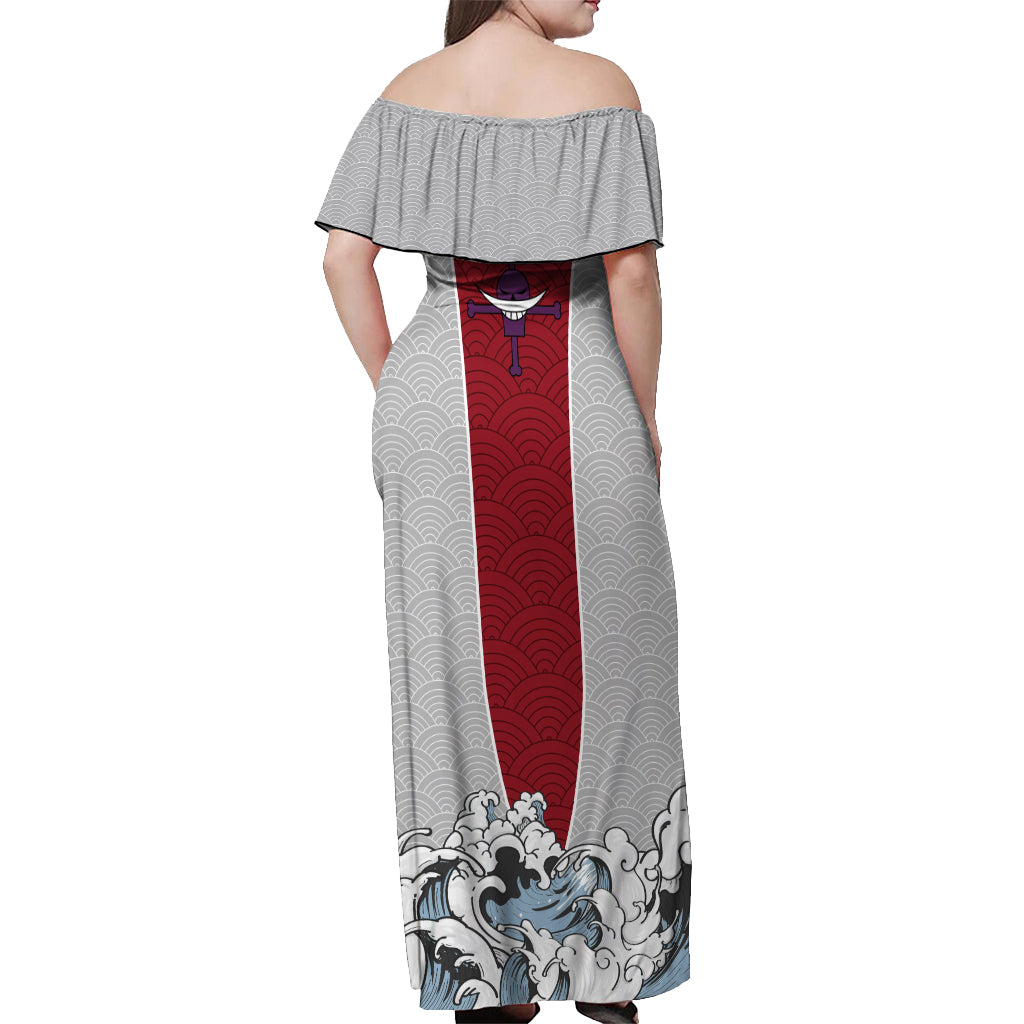 Edward Newgate - One Piece Off Shoulder Maxi Dress Anime Mix Japan Pattern Style