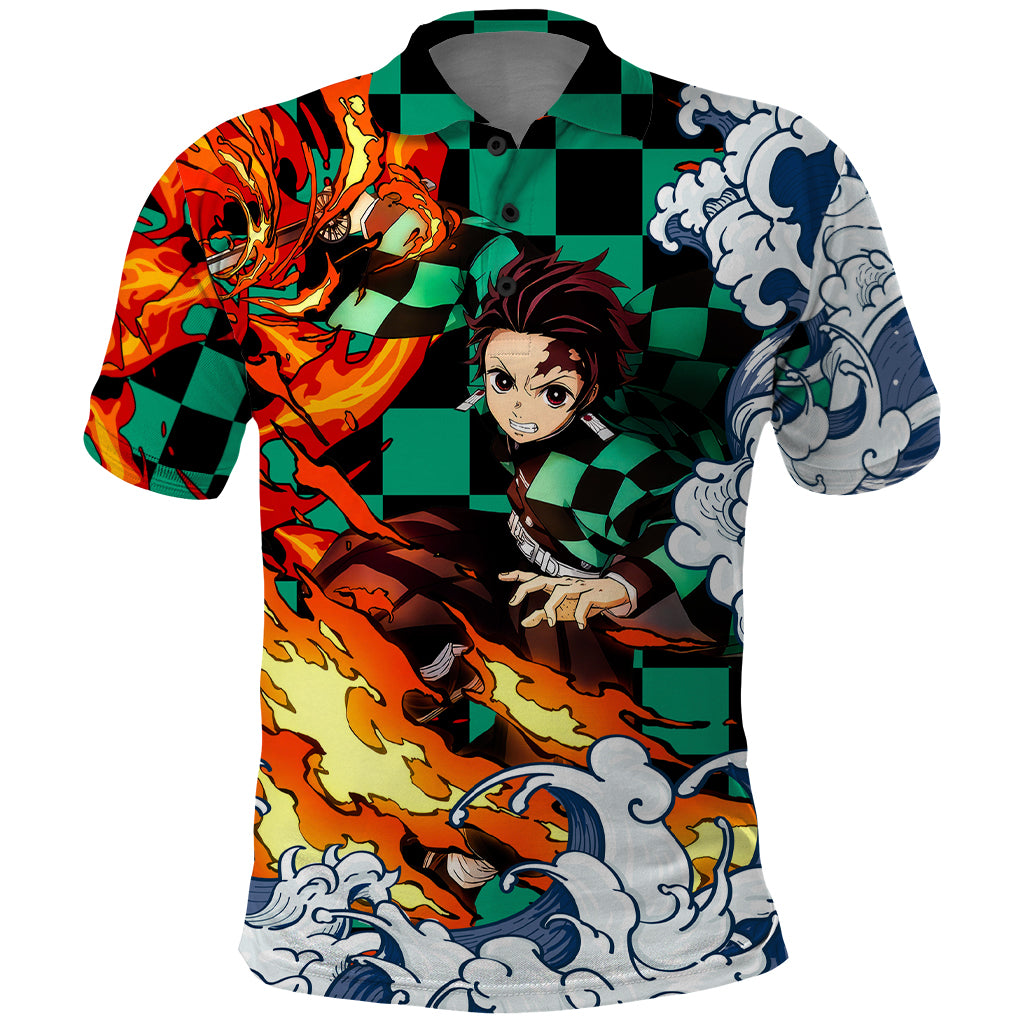 Tanjiro - Demon Slayer Polo Shirt Anime Mix Japan Pattern Style