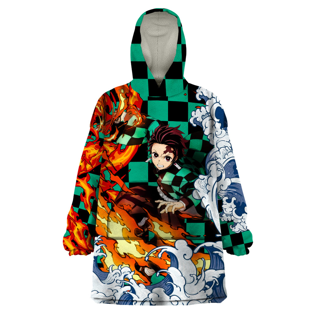 Tanjiro - Demon Slayer Wearable Blanket Hoodie Anime Mix Japan Pattern Style