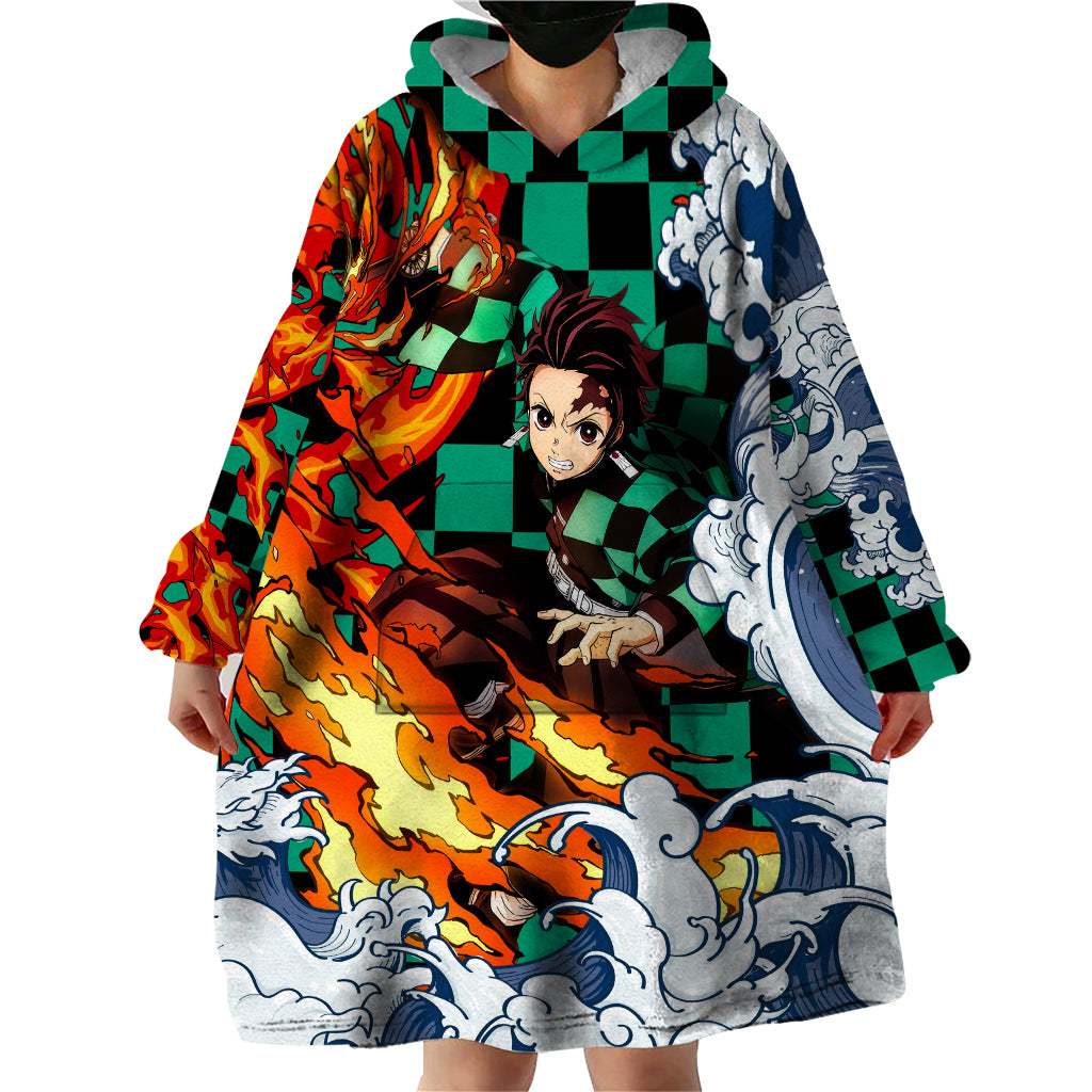 Tanjiro - Demon Slayer Wearable Blanket Hoodie Anime Mix Japan Pattern Style