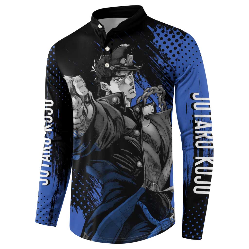 Jotaro Kujo - JoJo's Bizarre Adventure Button Sweatshirt Anime Style