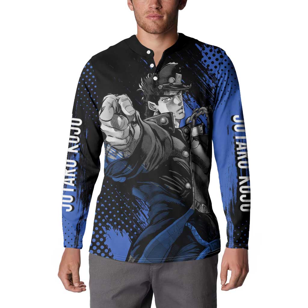 Jotaro Kujo - JoJo's Bizarre Adventure Button Sweatshirt Anime Style