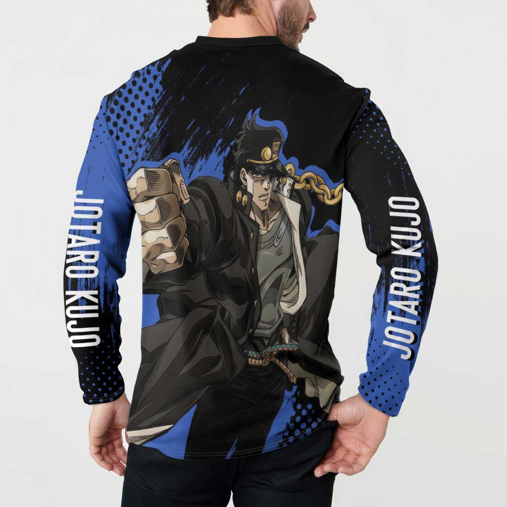 Jotaro Kujo - JoJo's Bizarre Adventure Button Sweatshirt Anime Style