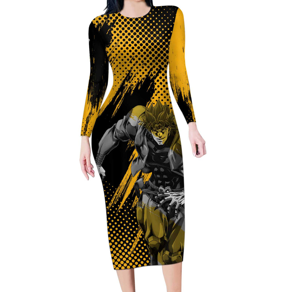 Dio Brando - JoJo's Bizarre Adventure Long Sleeve Bodycon Dress Anime Mix Manga Style