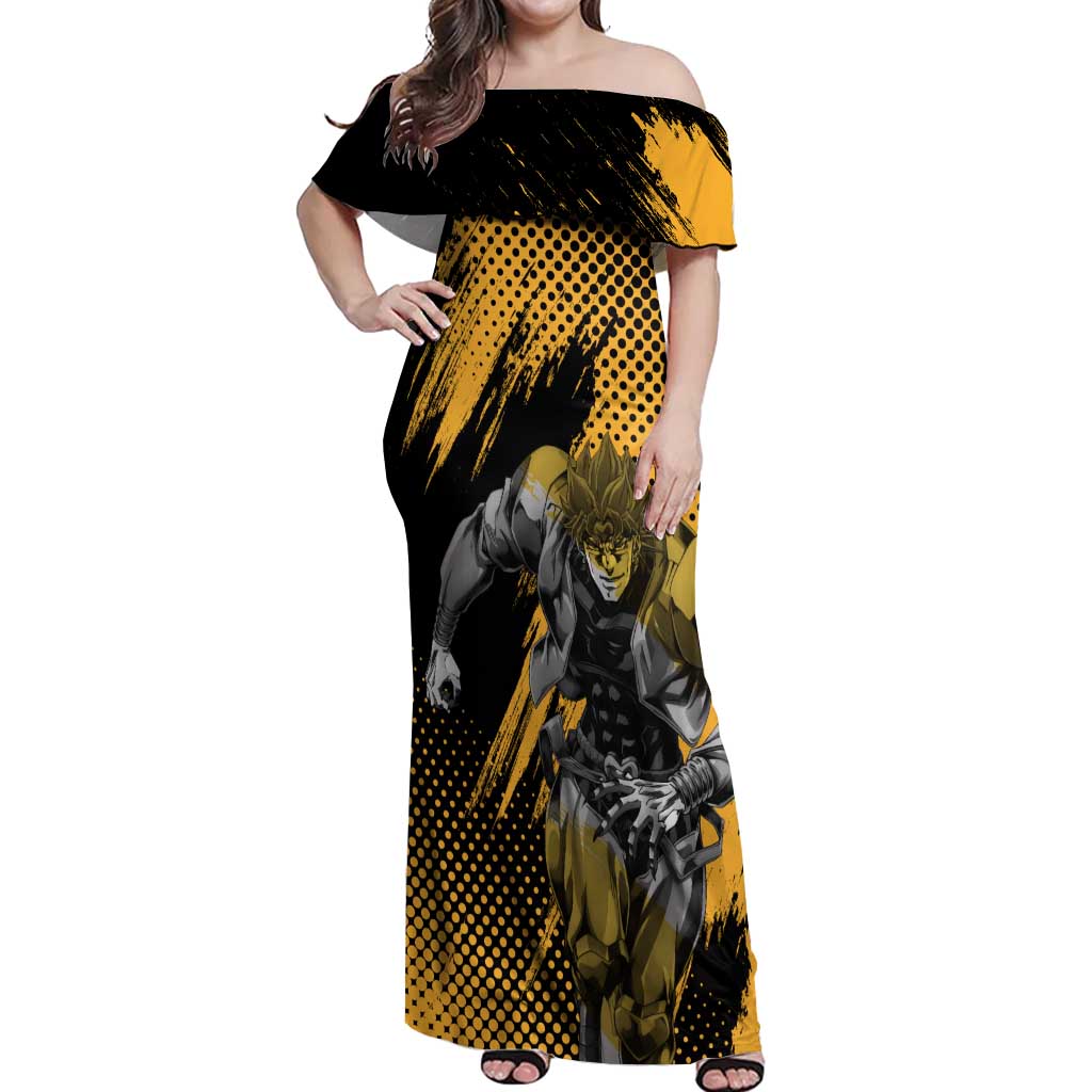 Dio Brando - JoJo's Bizarre Adventure Off Shoulder Maxi Dress Anime Mix Manga Style