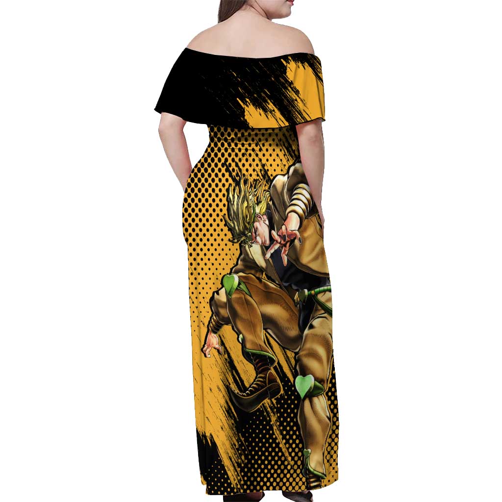 Dio Brando - JoJo's Bizarre Adventure Off Shoulder Maxi Dress Anime Mix Manga Style