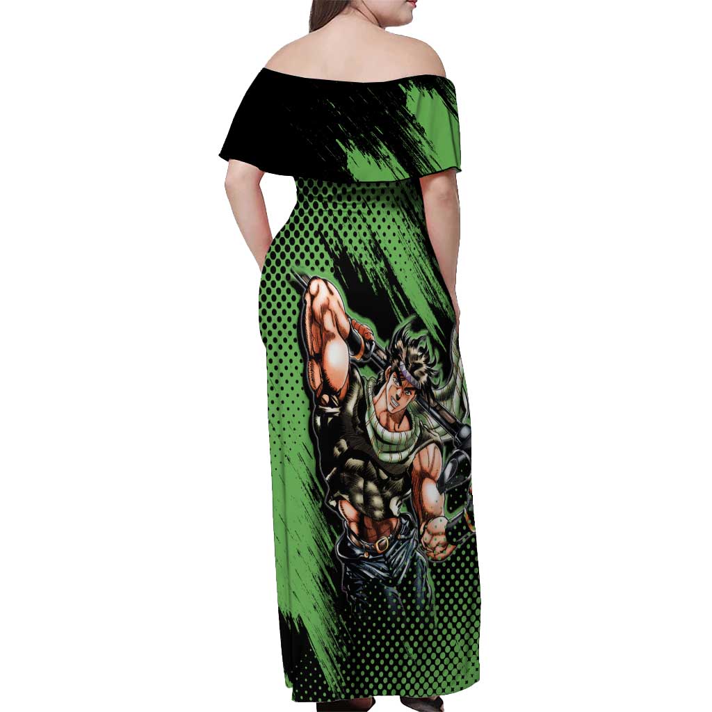 Joseph Joestar - JoJo's Bizarre Adventure Off Shoulder Maxi Dress Anime Style