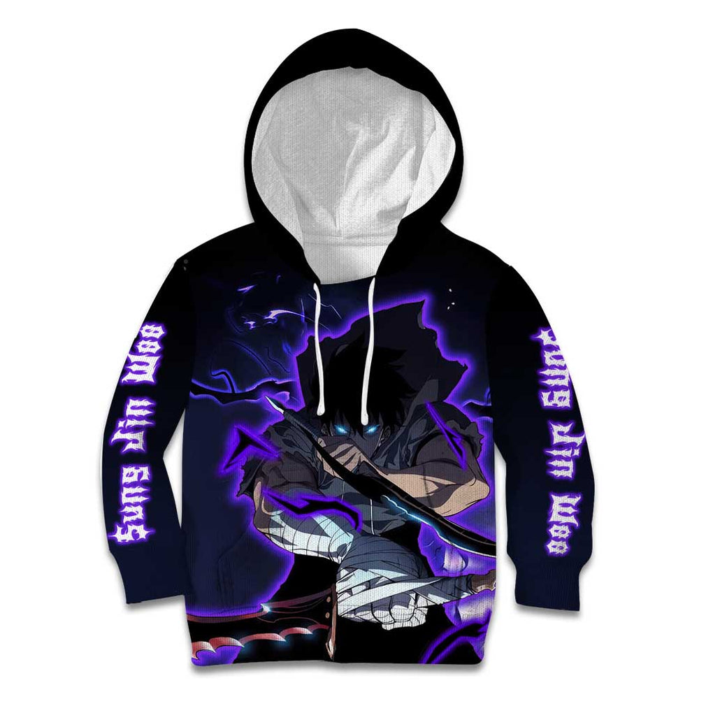 Sung Jin Woo - - Solo Leveling Kid Hoodie Anime Style