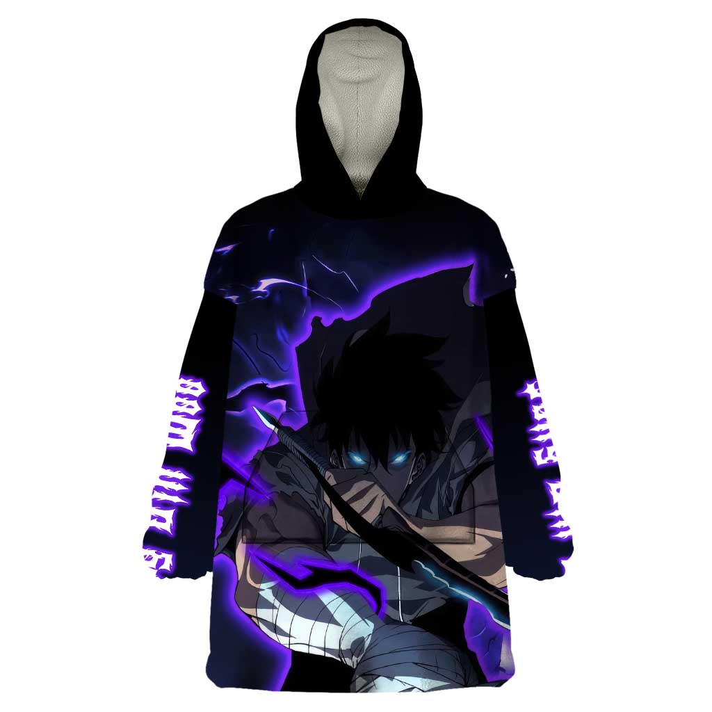Sung Jin Woo - - Solo Leveling Wearable Blanket Hoodie Anime Style