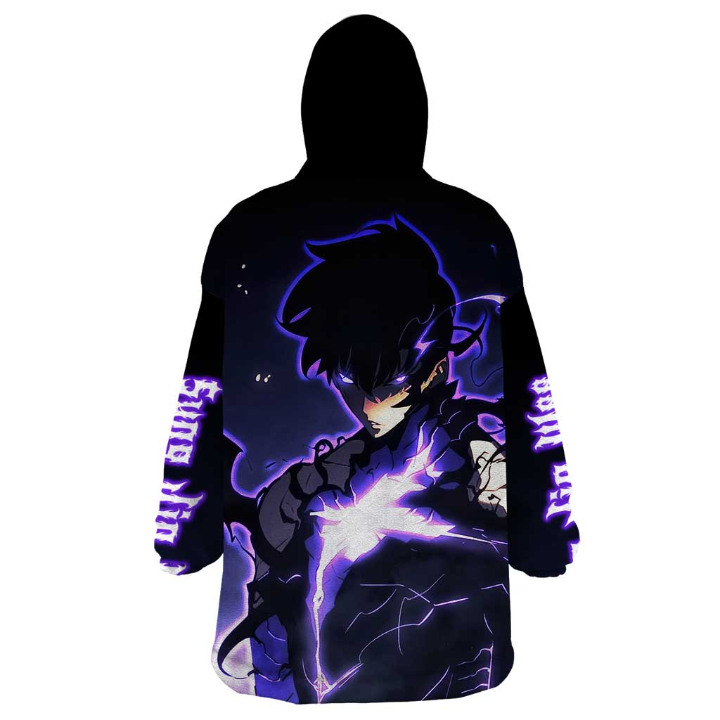 Sung Jin Woo - - Solo Leveling Wearable Blanket Hoodie Anime Style