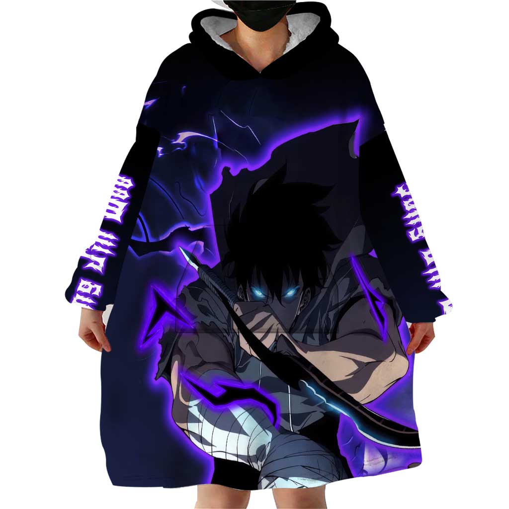 Sung Jin Woo - - Solo Leveling Wearable Blanket Hoodie Anime Style