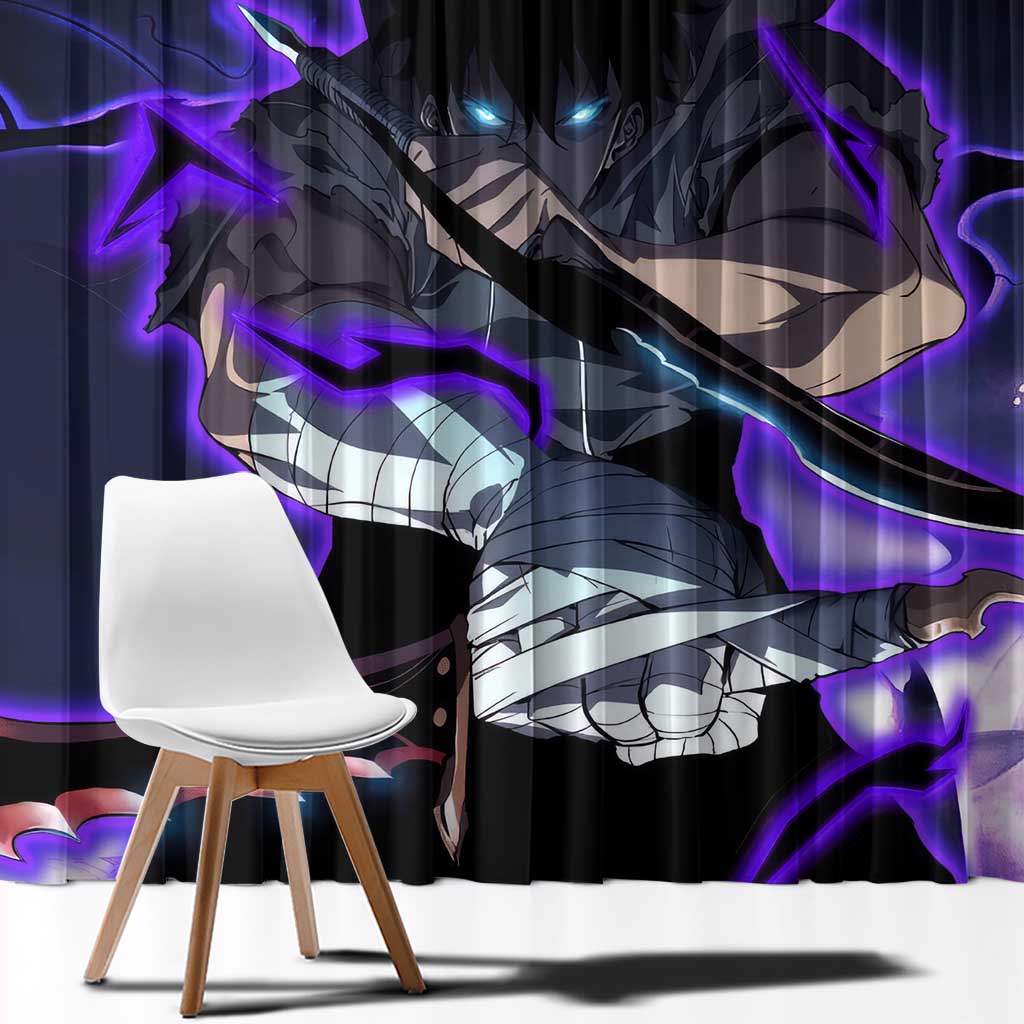 Sung Jin Woo - - Solo Leveling Window Curtain Anime Style