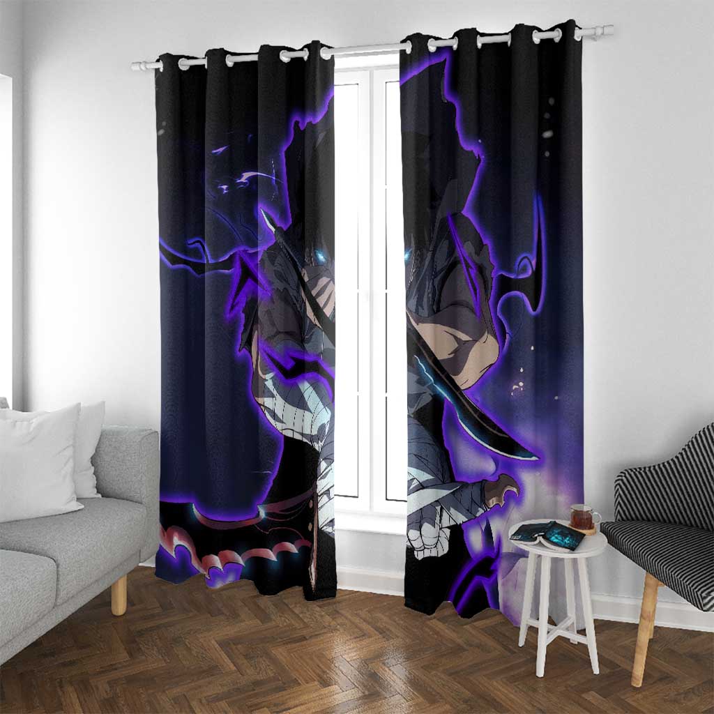 Sung Jin Woo - - Solo Leveling Window Curtain Anime Style