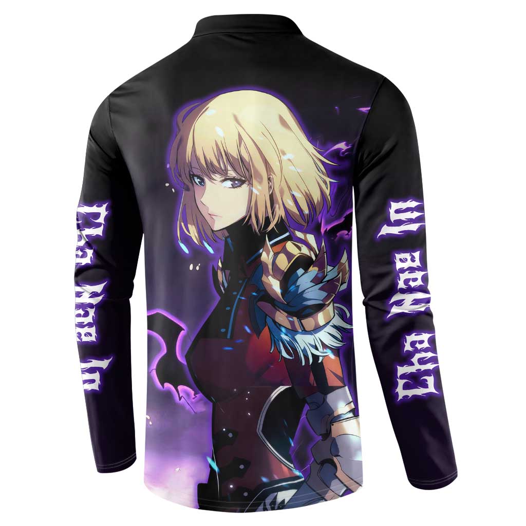 Cha Hae In - Solo Leveling Button Sweatshirt Anime Style