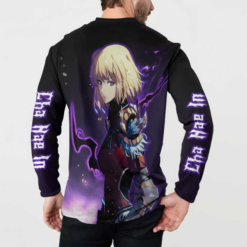 Cha Hae In - Solo Leveling Button Sweatshirt Anime Style