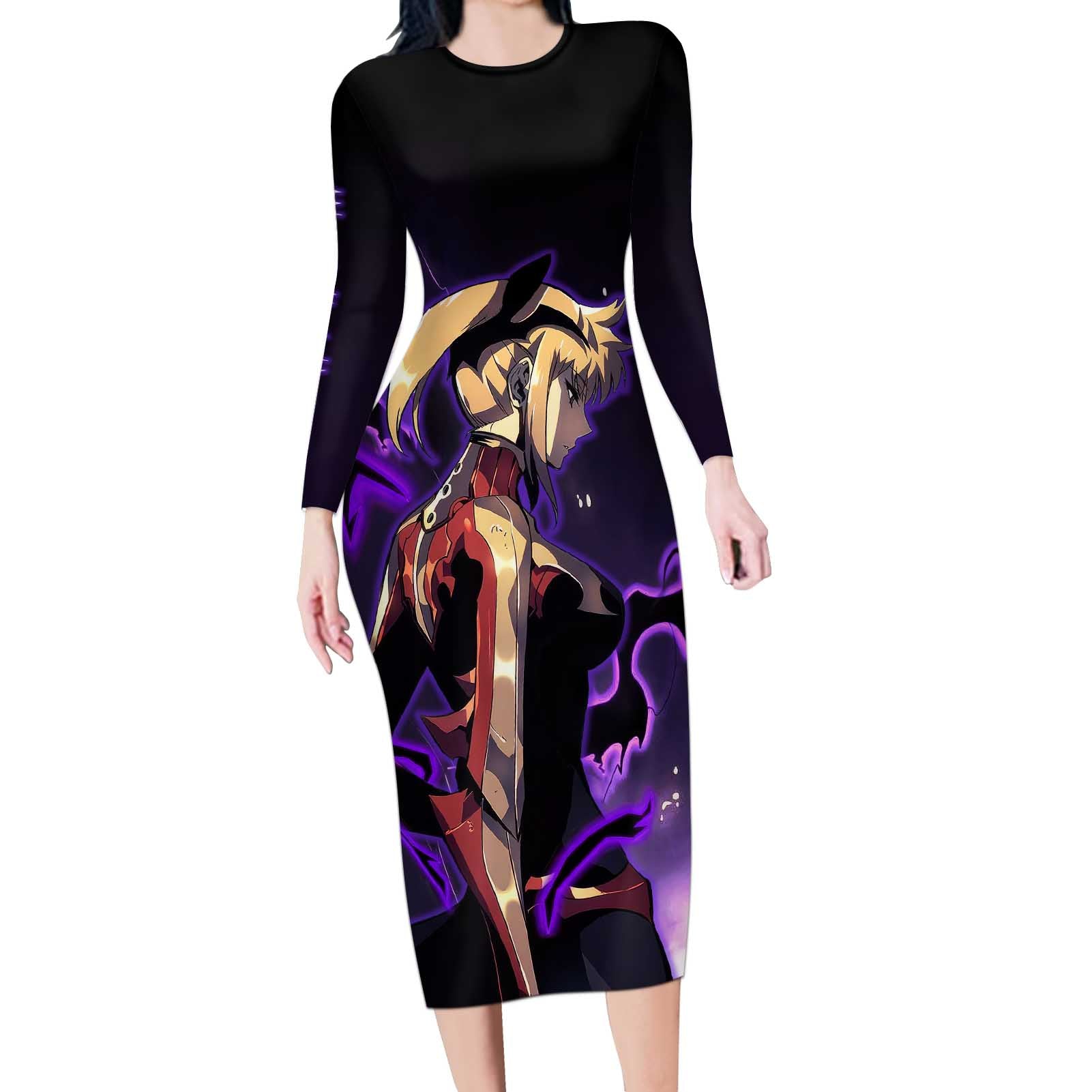 Cha Hae In - Solo Leveling Long Sleeve Bodycon Dress Anime Style