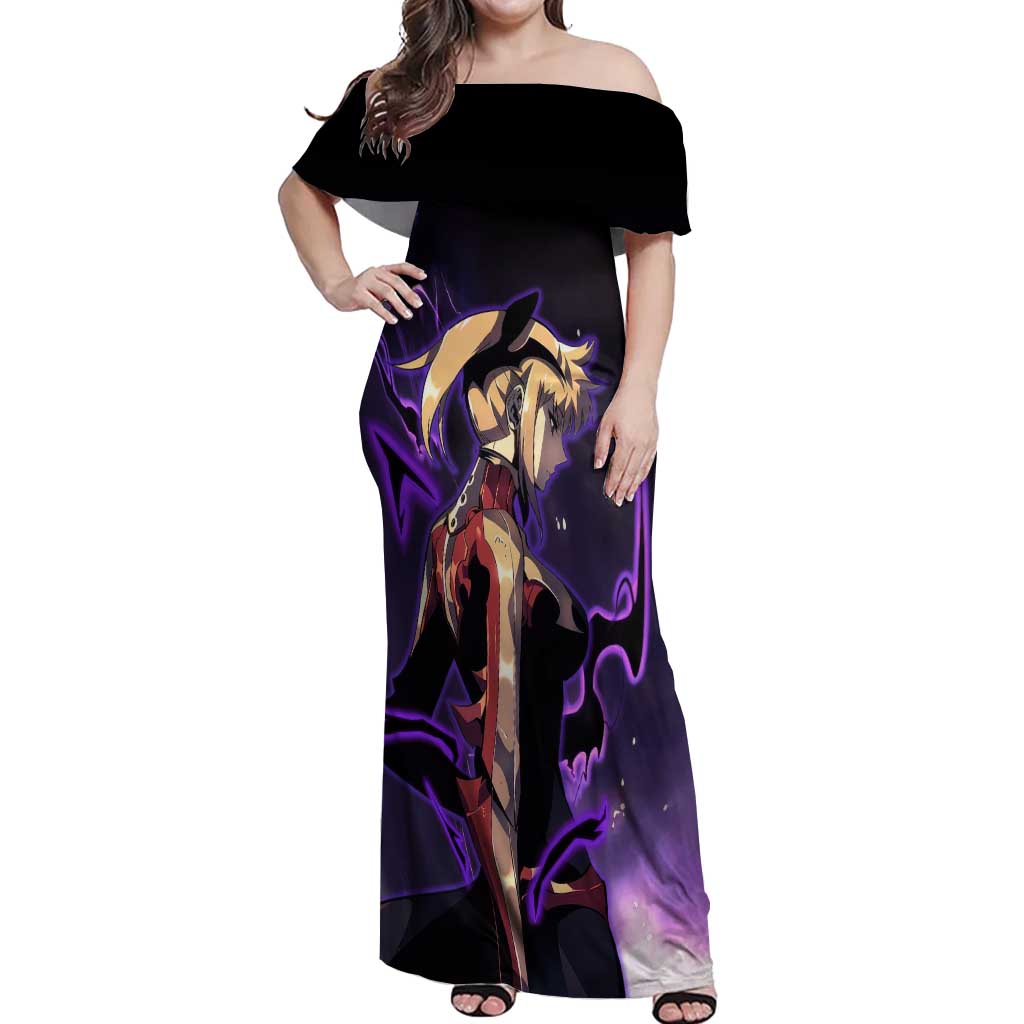 Cha Hae In - Solo Leveling Off Shoulder Maxi Dress Anime Style