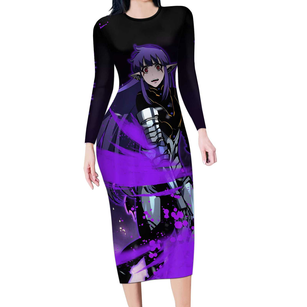 Esil Radiru - Solo Leveling Long Sleeve Bodycon Dress Anime Style
