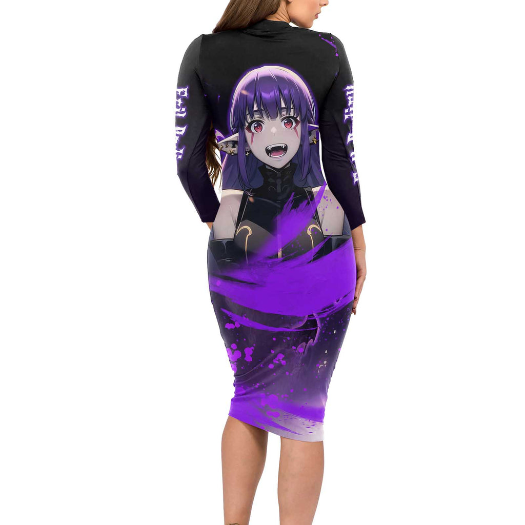 Esil Radiru - Solo Leveling Long Sleeve Bodycon Dress Anime Style