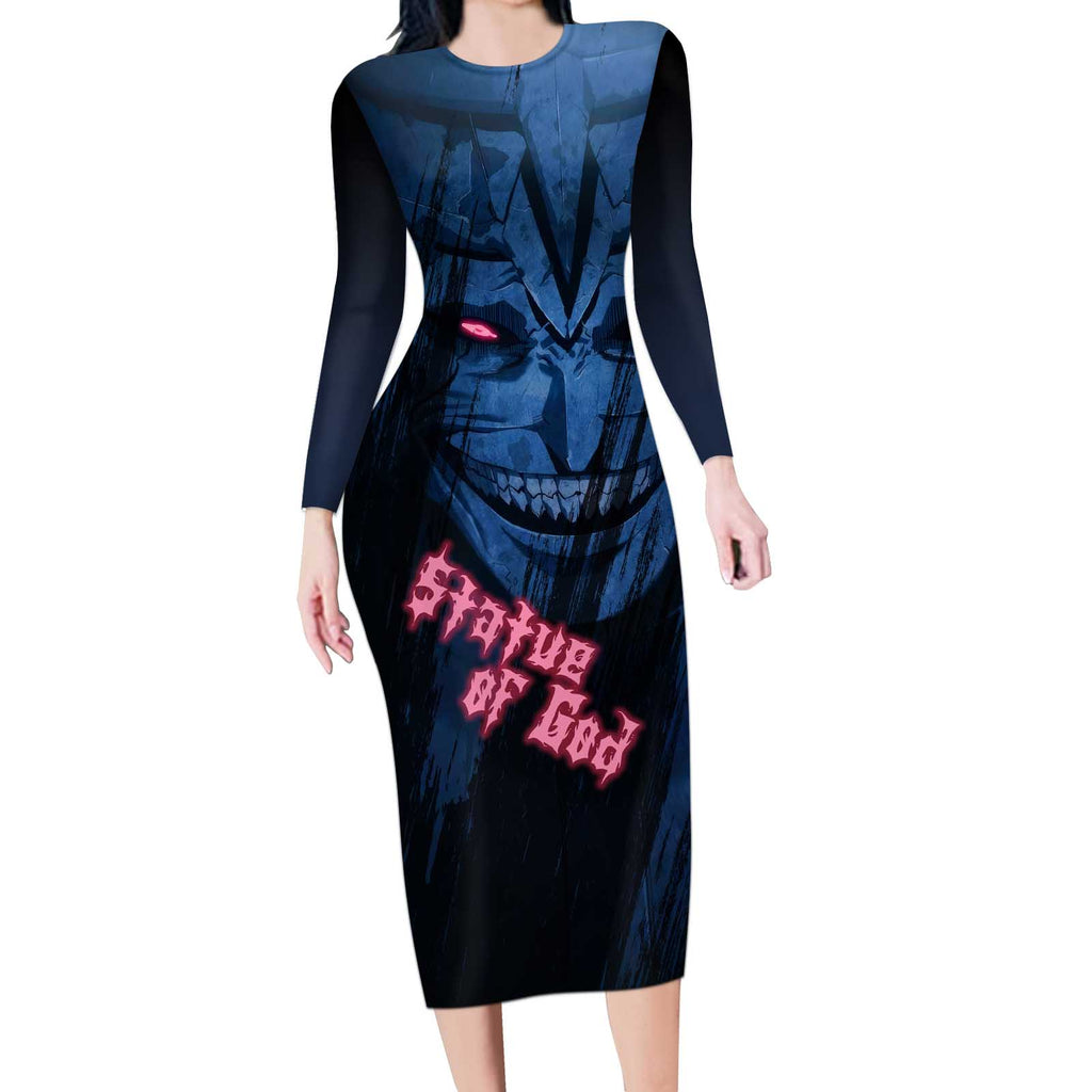 Statue of God - Solo Leveling Long Sleeve Bodycon Dress Anime Style
