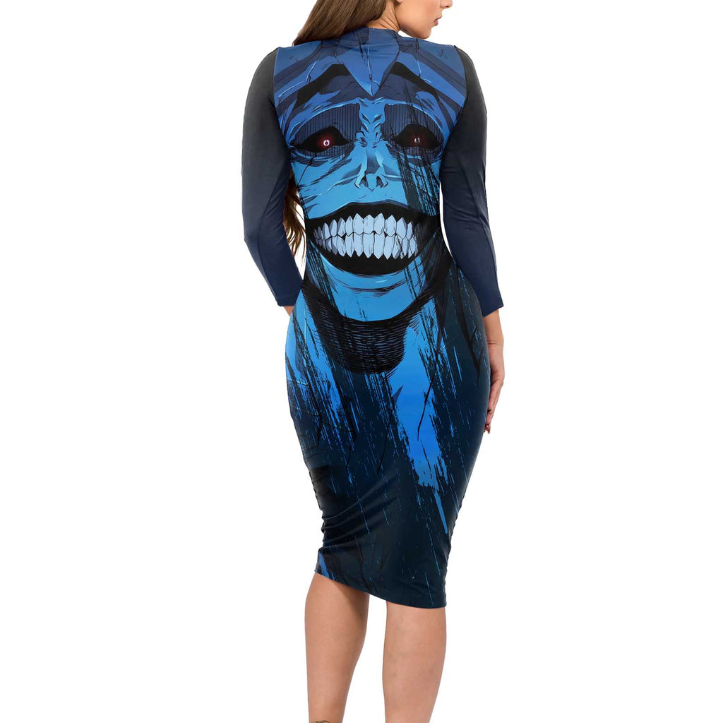 Statue of God - Solo Leveling Long Sleeve Bodycon Dress Anime Style
