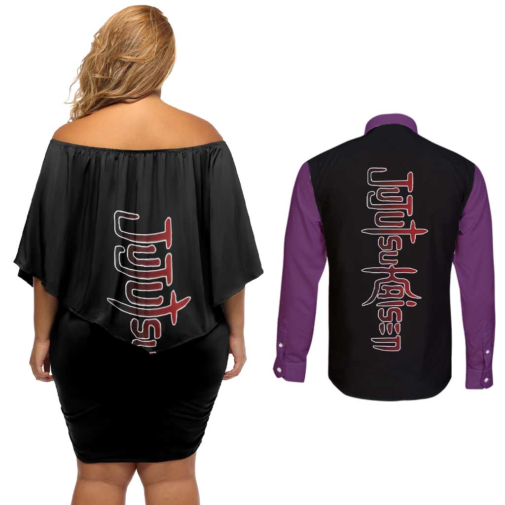 Choso - Jujusu Kaisen Couples Matching Off Shoulder Short Dress and Long Sleeve Button Shirt Anime Mix Manga Style