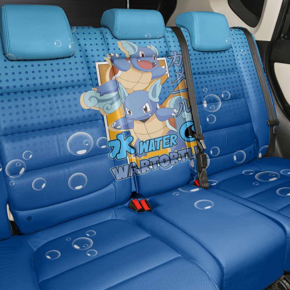 Wartortle Poké Back Car Seat Cover with Water Type Featuring Strong and Playful Design - The Mazicc