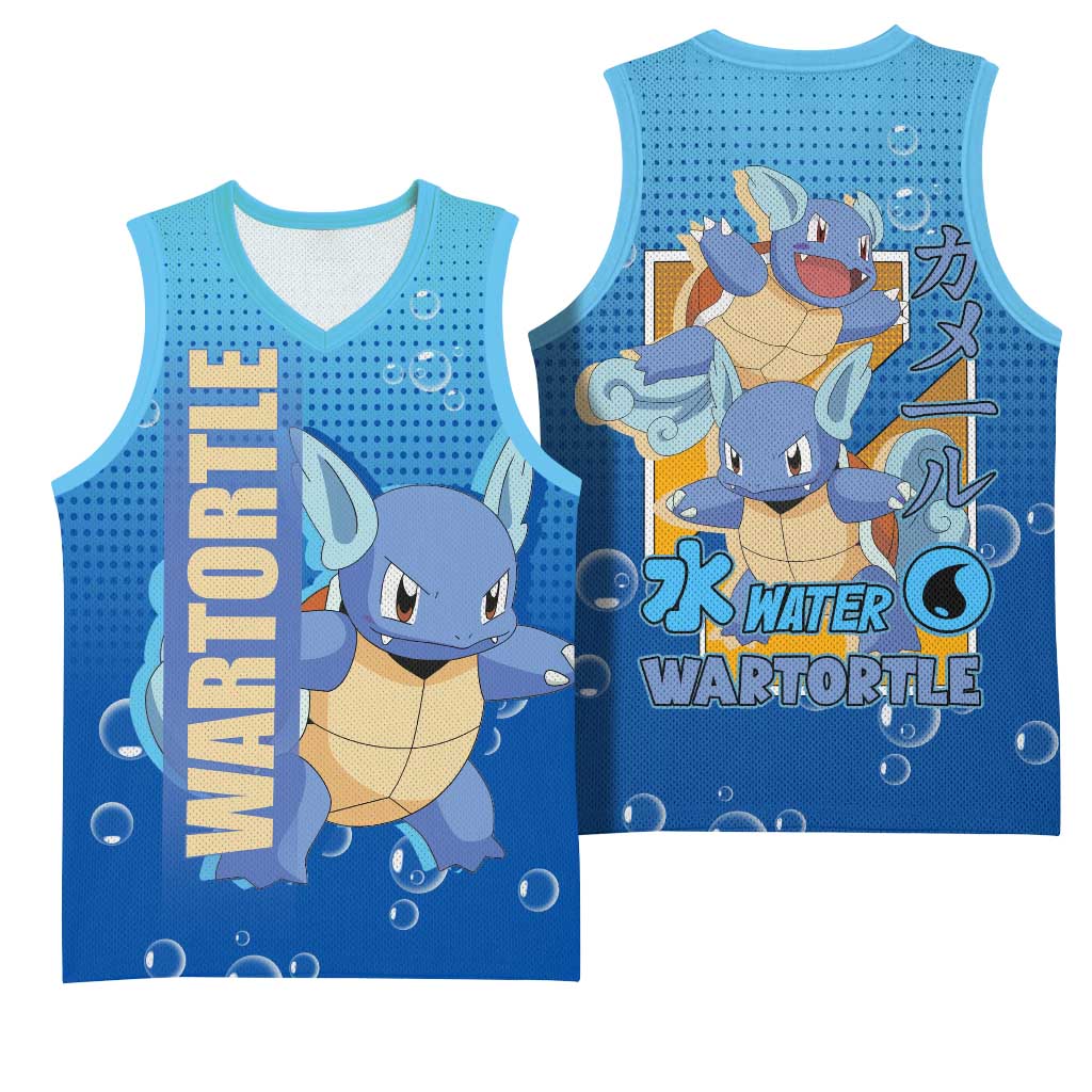 Wartortle Poké Basketball Jersey with Water Type Featuring Strong and Playful Design - The Mazicc