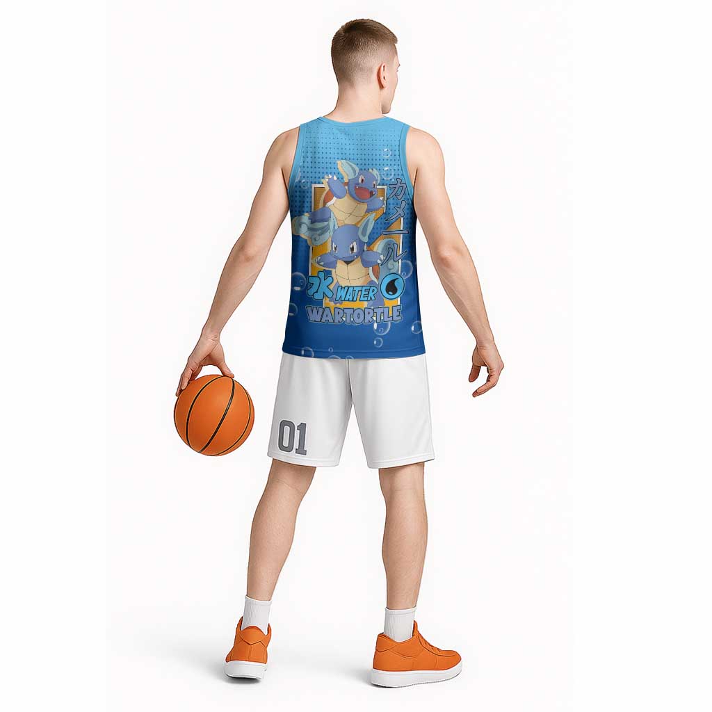 Wartortle Poké Basketball Jersey with Water Type Featuring Strong and Playful Design - The Mazicc