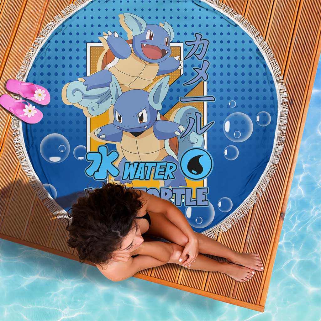 Wartortle Poké Beach Blanket with Water Type Featuring Strong and Playful Design - The Mazicc