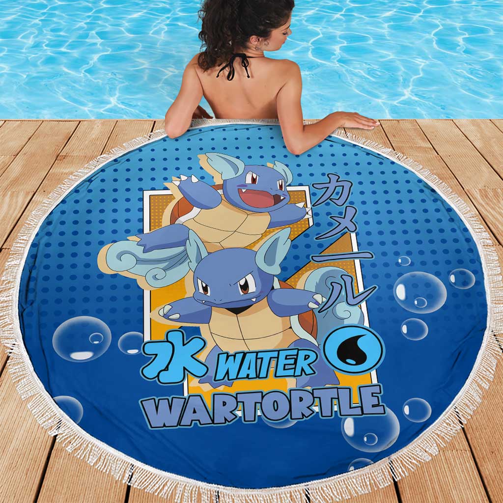 Wartortle Poké Beach Blanket with Water Type Featuring Strong and Playful Design - The Mazicc