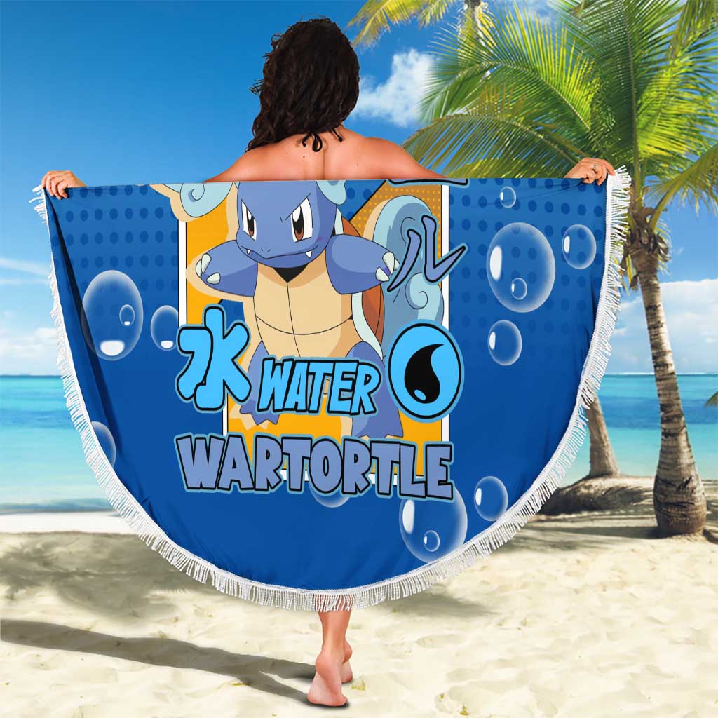 Wartortle Poké Beach Blanket with Water Type Featuring Strong and Playful Design - The Mazicc