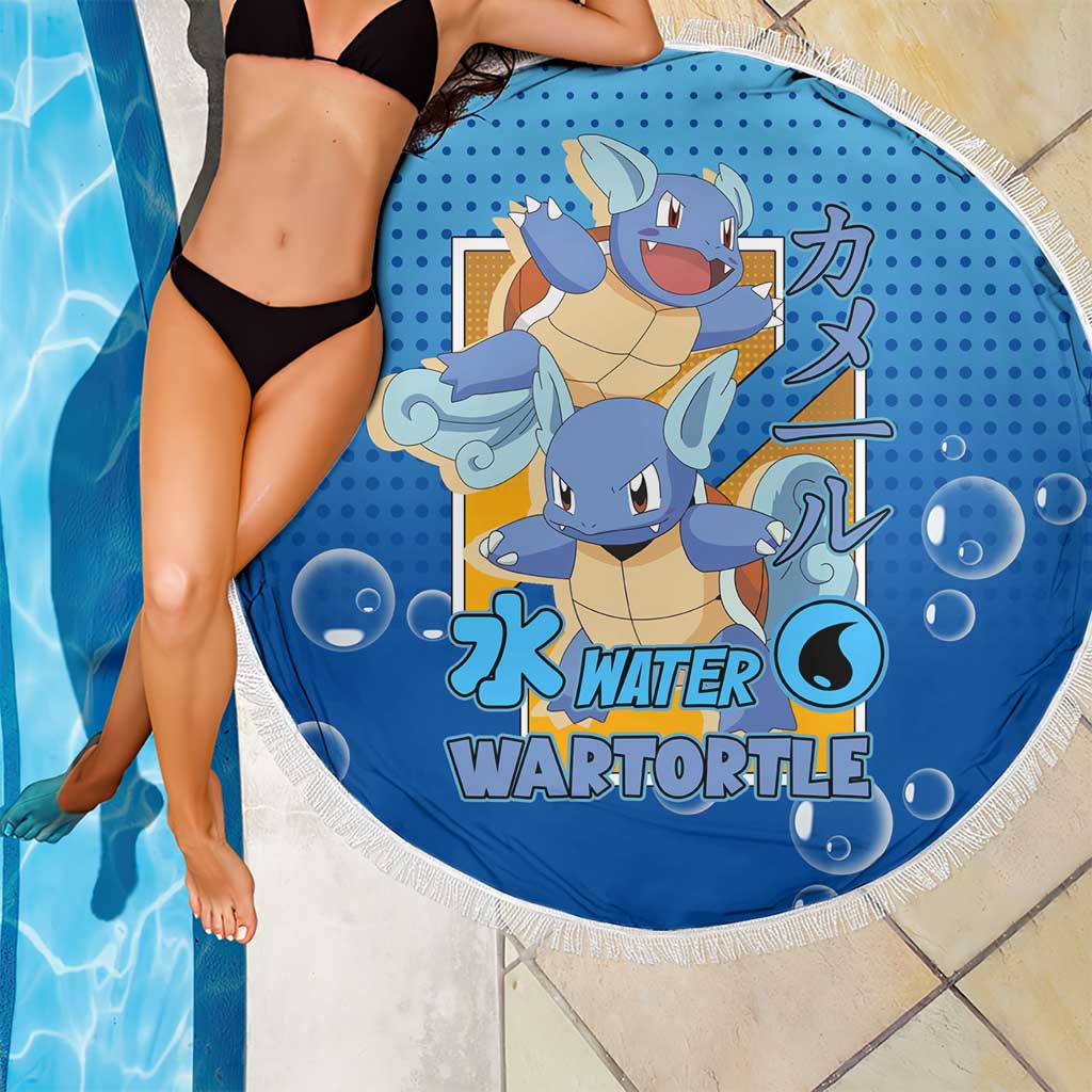 Wartortle Poké Beach Blanket with Water Type Featuring Strong and Playful Design - The Mazicc