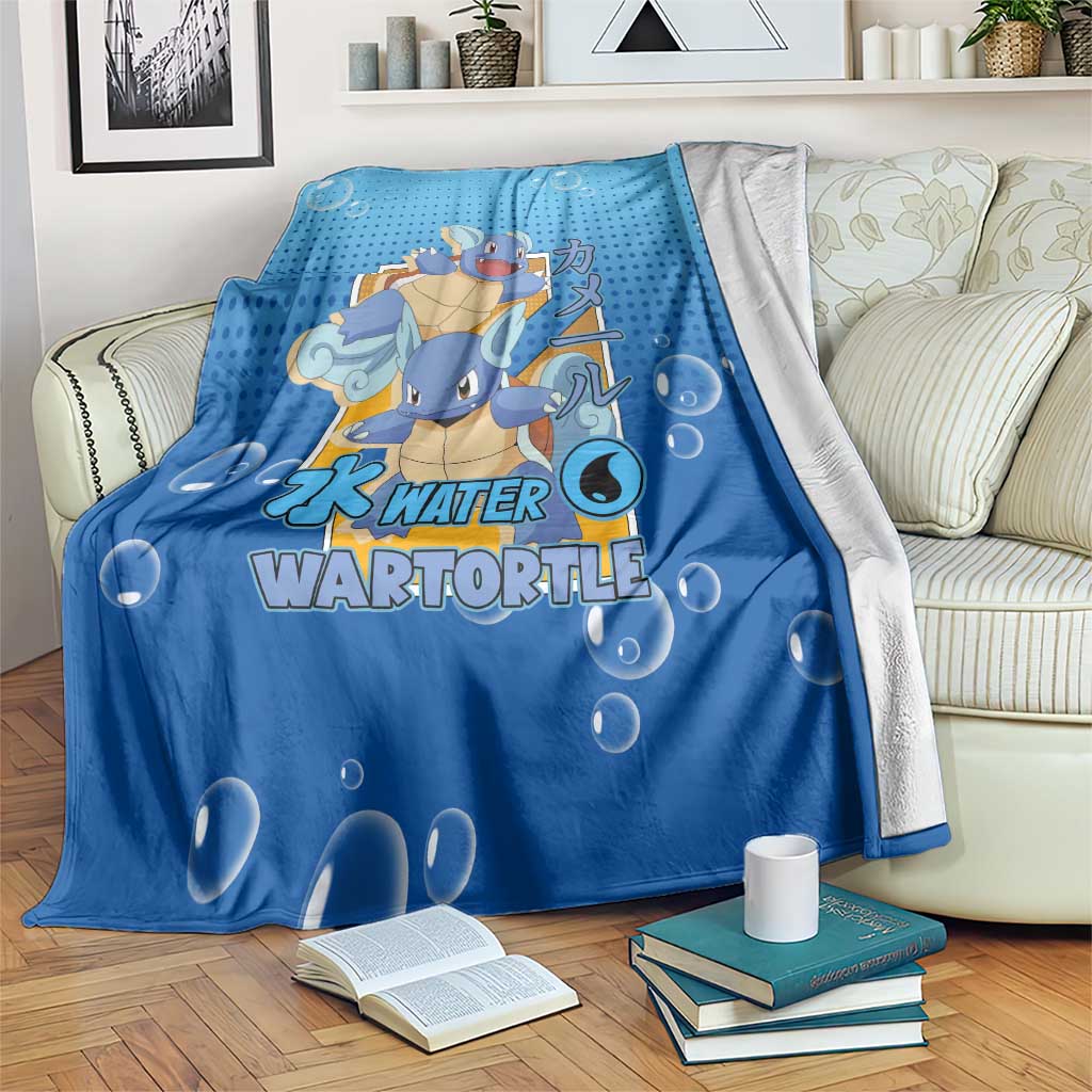 Wartortle Poké Blanket with Water Type Featuring Strong and Playful Design - The Mazicc