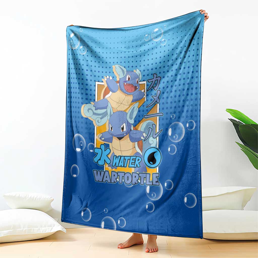 Wartortle Poké Blanket with Water Type Featuring Strong and Playful Design - The Mazicc