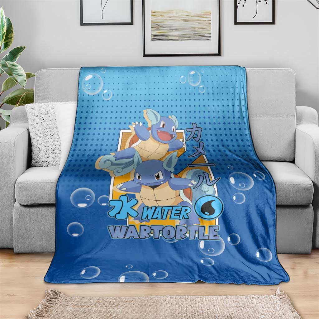 Wartortle Poké Blanket with Water Type Featuring Strong and Playful Design - The Mazicc