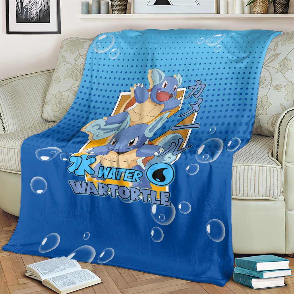 Wartortle Poké Blanket with Water Type Featuring Strong and Playful Design - The Mazicc