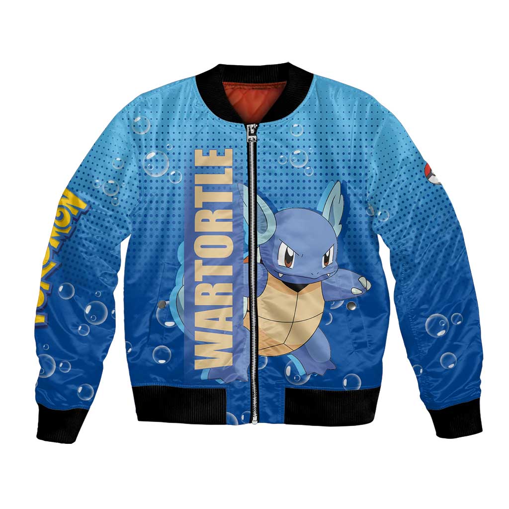 Wartortle Poké Bomber Jacket with Water Type Featuring Strong and Playful Design - The Mazicc