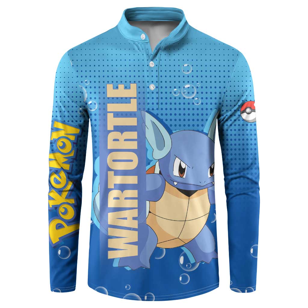 Wartortle Poké Button Sweatshirt with Water Type Featuring Strong and Playful Design - The Mazicc