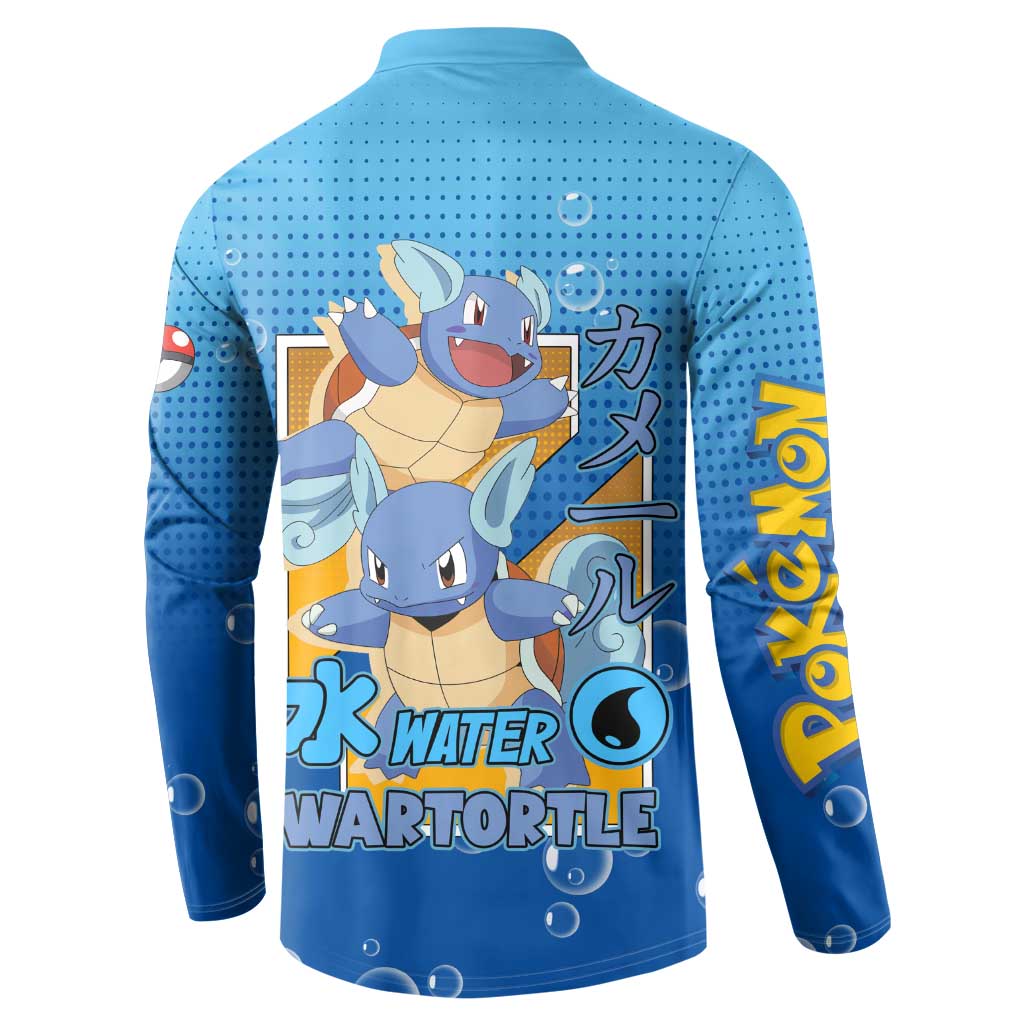 Wartortle Poké Button Sweatshirt with Water Type Featuring Strong and Playful Design - The Mazicc