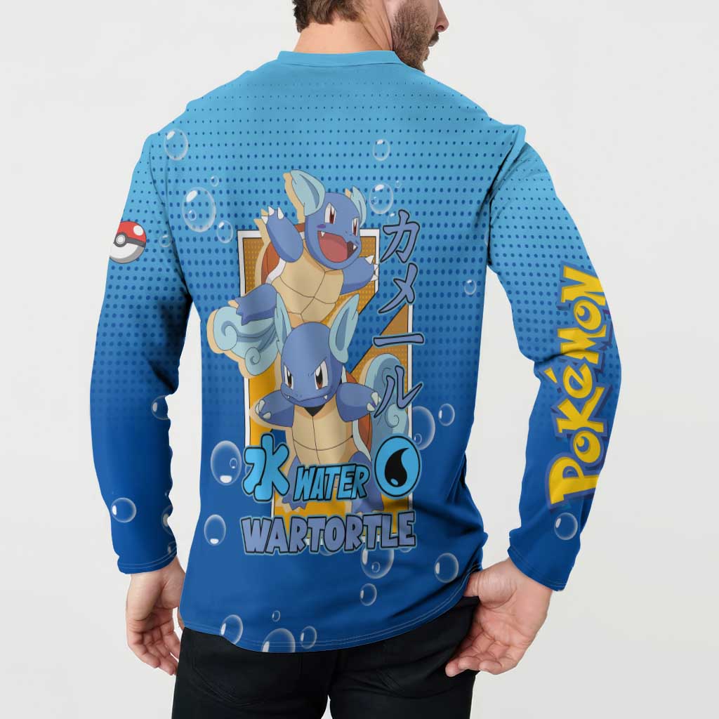 Wartortle Poké Button Sweatshirt with Water Type Featuring Strong and Playful Design - The Mazicc