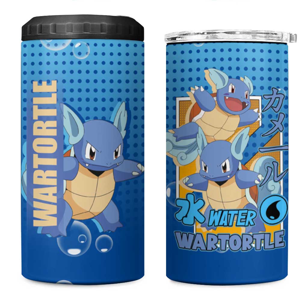 Wartortle Poké 4 in 1 Can Cooler Tumbler with Water Type Featuring Strong and Playful Design - The Mazicc