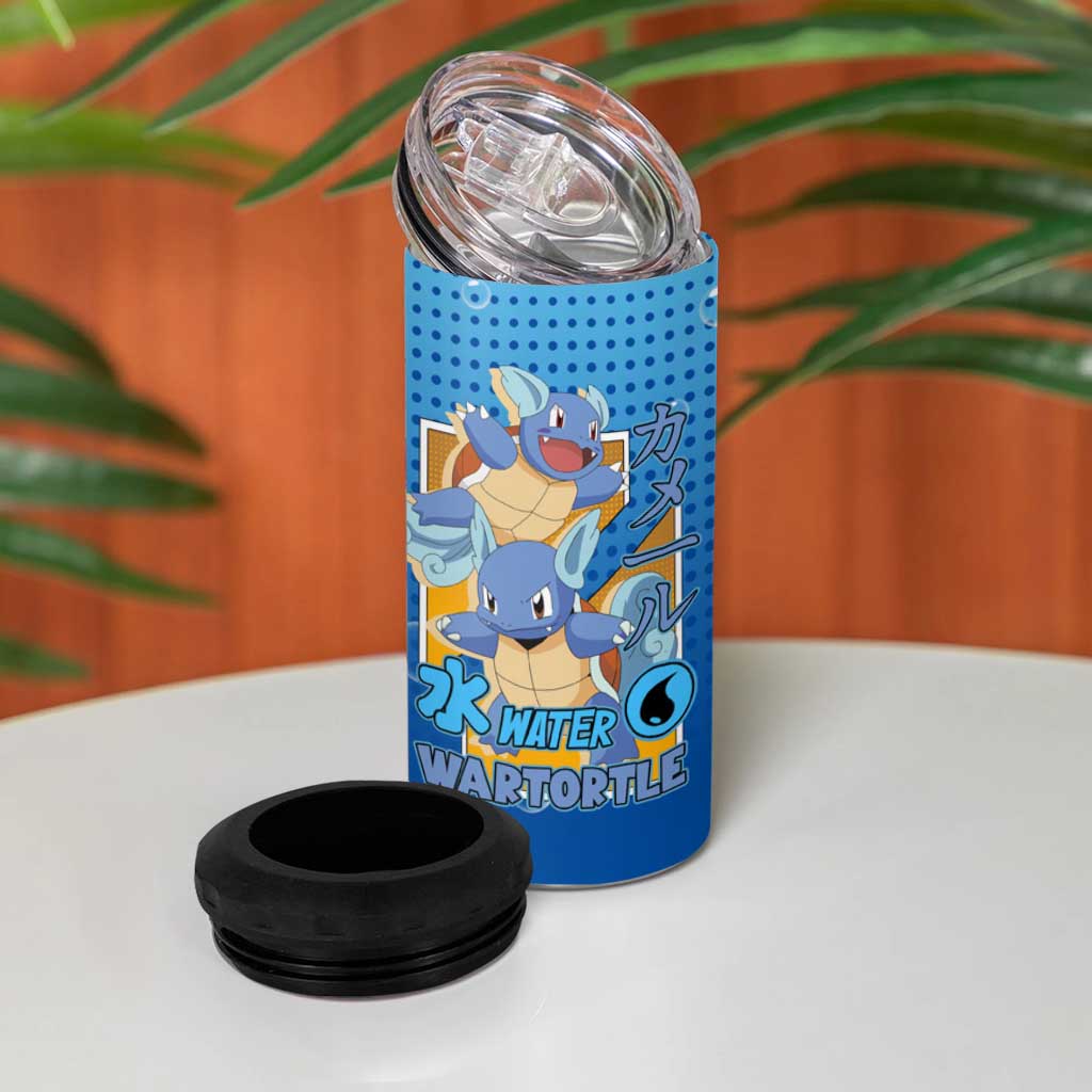 Wartortle Poké 4 in 1 Can Cooler Tumbler with Water Type Featuring Strong and Playful Design - The Mazicc